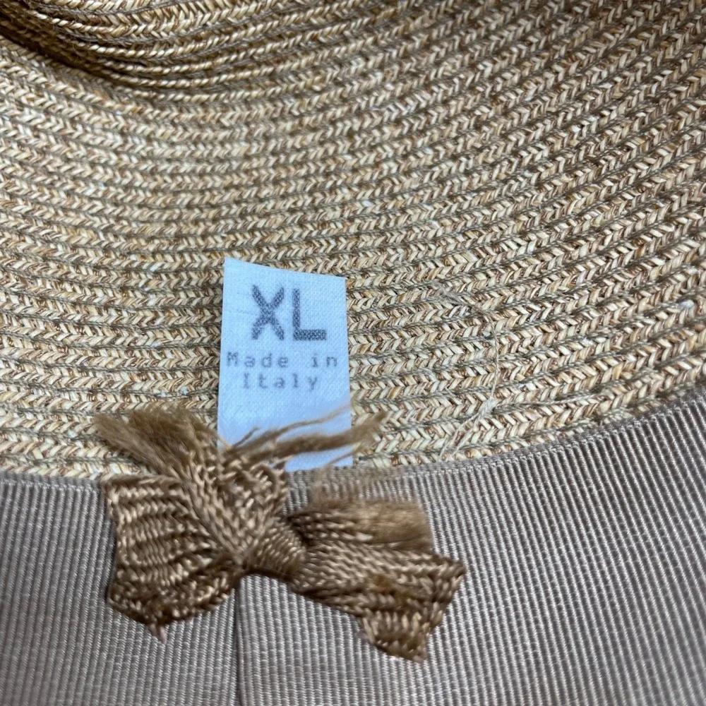 Tesi Firenze Straw Fedora‎ Hat Mens XL Tan Made in Italy JJ Hat Center New York